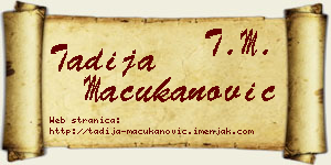 Tadija Mačukanović vizit kartica